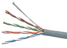 Кабель UTP 4 Pairs cat 5E 100m solid (AWG24) CCA alloy grey 100м